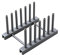 Idealer Kunststoff-Geschirrhalter, Abtropfgestell, Abtropfgestell, Tellerhalter, Topfdeckelhalter, Deckelorganizer (grau)