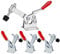 YOUTU® Kniehebelspanner Schnellspanner, Horizontal Toggle Clamp Haltekraft Waagrechtspanner Anti-Rutsch Knebelklemme Handwerkzeuge für Schweißen, GH-201B 90Kg/198Lbs Fassungsvermögen (4 Stück)