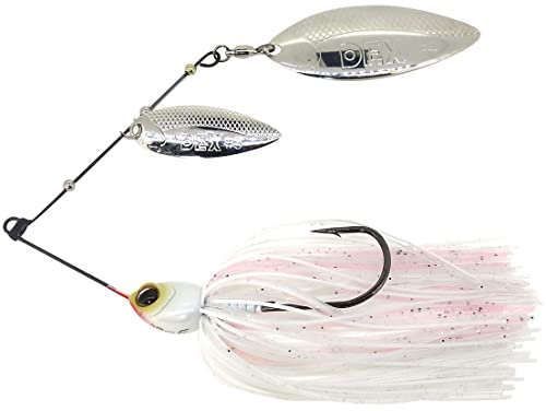 Berkley DEX Spinner Bait zum Angeln auf Hecht, Barsch & Forelle – Vibrations-Jigköder mit Spinnerblatt, 7g, Pearl White