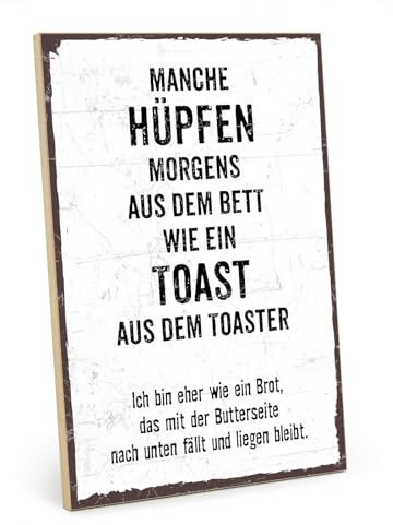 TypeStoff Holzschild mit Spruch – Aufstehen - HS-00219