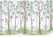 Fototapete Wald Aquarell Vliestapete Kinderzimmer Tapete inkl. Kleister Größe 400 x 300 cm