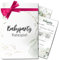 Babyparty Ratespiel Deluxe by snaPmee - Geschenk-Edition mit Box - 25x Orakel-Fragen & Wünsche für Junge oder Mädchen - Eukalyptus A6