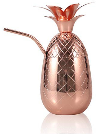 MUGLIO - Taza de cóctel con forma de piña de Moscú, cobre, 16 onzas