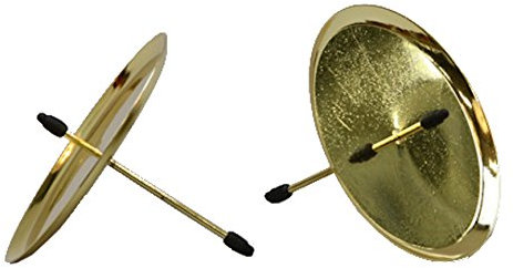 Kerzenteller mit Dorn für Stumpenkerzen Ø80mm 4 Stück Gold