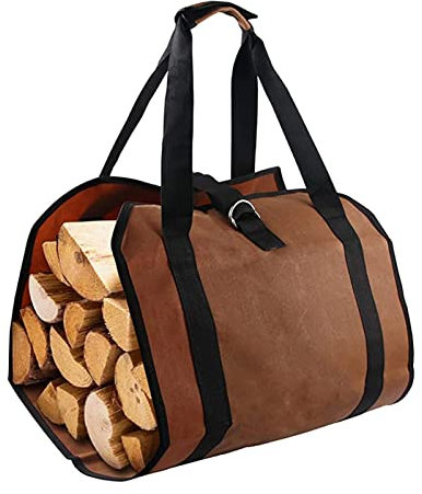 Portador De Leña Firewood Portador de Madera Bolsa Camping Almacenamiento Cerrar Lienzo Bolsa de Asas Portador de leña for Acampar Barbacoa Interior