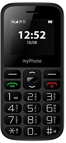 MP myPhone Halo A, Tastentelefon für Seniorenm das Telefon für Oma und Opa, Mobiltelefon ohne Vertrag, Kamera, Farbdisplay 1,77, Akku 800mAh, große Tasten, SOS-Taste, Fackel, Radio, Dual-SIM,Schwarz