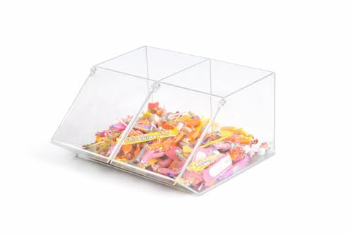 Clear Acrylic Pick ‘n’ Mix Sweet Dispenser – Double Stackable Sweet Bins – Candy Display & Storage Unit