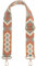 styleBREAKER Taschen Schulterriemen verstellbar mit Buntem Ethno Muster, Wechsel Taschengurt, Karabiner, Handyband 02013024, Farbe:Braun-Altrose-Lindgrün