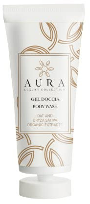 Aura Luxury Collection ® Kit tube de douche shampooing 30 ml délicat gel douche avoine et oryza sativa Aura Luxury (TUYAU GEL DOUCHE, 100)