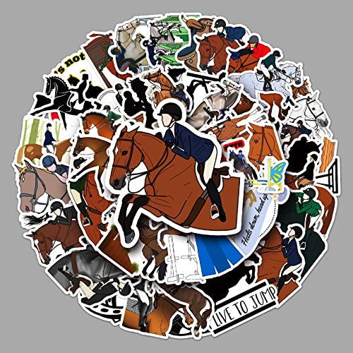 50PCS Cartoon Horse Stickers - Teens Boys & Girls Skateboard Guitar Door Laptop Luggage Car Bike Water Bottle Birthday Party Supplies