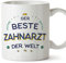 Mugffins Tassen/Becher mit Spruch für ZAHNARZT - Auf Deutsch - Beste der Welt - 11 oz / 330 ml - originelles und lustiges Geschenk Mitarbeiter