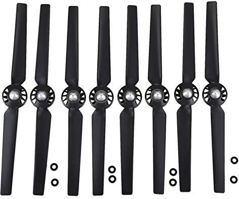 - J 8 Propeller für Yuneec Q500 Typhoon 4K Kamera-Drohne, Ersatzteile, Schnellspanner, Ersatzklinge (schwarz)
