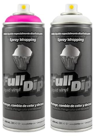 AutoFullCar Spraydose mit abziehbarer Full-Dip-Farbe, fluoreszierend, mit weißer Basis, entfernbar, neonrosa