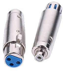 Alnicov 2PCS Adattatore da RCA a XLR Adattatore da XLR a 3 Pin Femmina a RCA Femmina per Microfono Audio