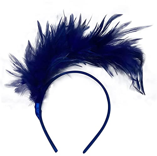 ISAKEN 20er Jahre Stirnband Feder Haarreif Haarband Cosplay Feder Haarband Karneval Party Kopfschmuck Regenbogen Feder Haarreif Kostüm für Ostertag Hochzeit Halloween Party