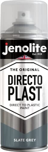 JENOLITE Directoplast Gloss Spray Paint | SLATE GREY | 400ml | Paint for Plastic Surfaces | For All Types Of Plastic | No Primer Required Multi Surface Paint | Spray Paint for Plastic | RAL 7031