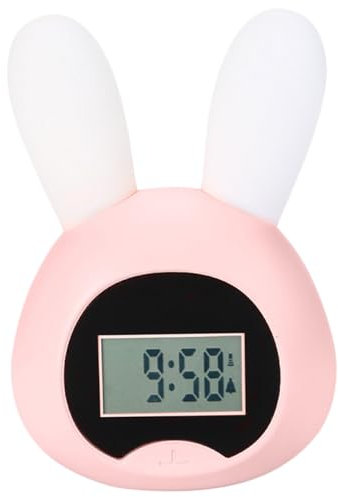 OSALADI Nachttischlampe Für Kinder Wecker Klingeln Uhr Kaninchen Uhr Kleine Uhr Hase Schreibtisch