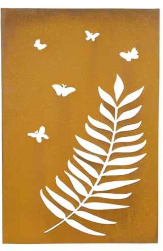 Wovar Panneau décoratif extérieur acier corten 900 x 600 mm Papillons - Par pièce