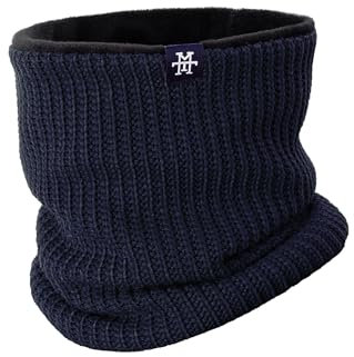 Manufaktur13 Knit Neckwarmer - Halstuch,Schlauchschal, Fleeceschal, Multifunktionsschal, Schal für Damen und Herren, Winddicht, Outdoor (Navy)