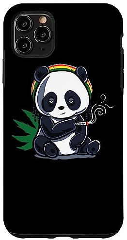 Panda Raucht Gras Marihuana Cannabis Weed Rastafari Kiffer Hülle für iPhone 11 Pro Max