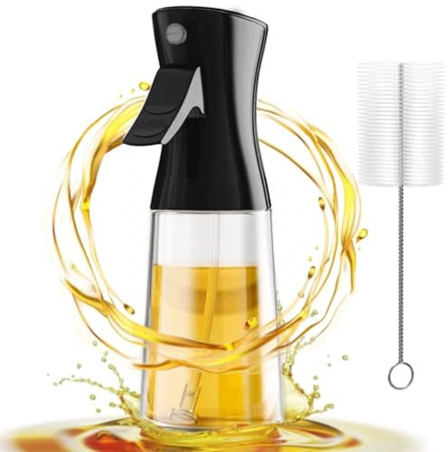 Pulverizador Aceite Spray - 180ml Vidrio Spray Aceite Cocina con Cepillo, Vidrio Grueso, Rociador de Aceite Potente | Spray de Cocina Libre Bpa