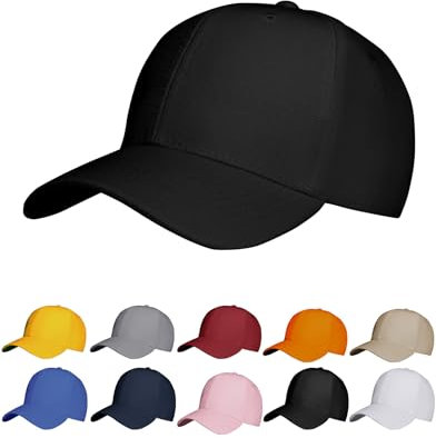 NebulaGlam Baseball Cap Unisex, Verstellbar Basecap, Baumwolle Sonnenmütze Baseball-Mütze Unisex, Baseballkappe für Herren und Damen für Sport Reisen Draußen (Schwarz)