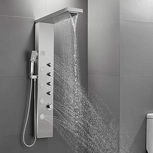 Agua Ducha,Ducha Desmontable Mano Manguera Cabezal presión Repuesto Shower Grifo telefono Grifo Fregadero acachofa Alta presiòn Mango Cromo Mezclador Inoxidable Latón Antiguo CromoVidrio CER