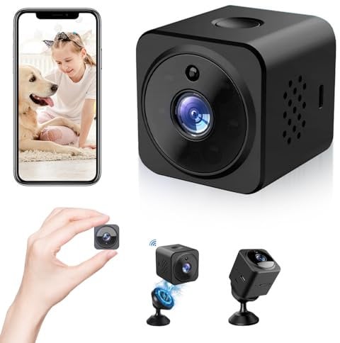 HERBYD Mini Spy Camera, Small Camera Wifi Wireless, 4K HD Spy Camera Hidden with Audio and Video, Mini Camera with Night Vision Motion Detection for Outdoor/Indoor