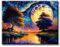 77iiAii Malen Nach Zahlen Erwachsene, Malen Nach Zahlen Knitterfreie Leinwand Bilder Moon, Diy GemäIde Set für Anfänger mit Pinseln und Acrylfarbe Als Geschenk und Wanddeko 40x50cm
