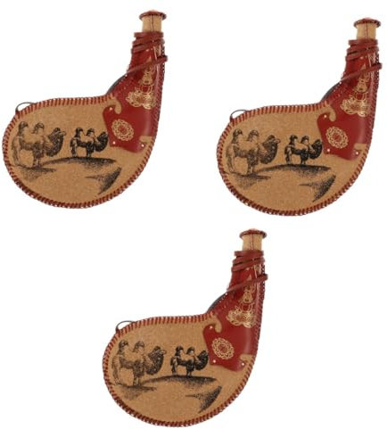 TOPBATHY 3 Pz Antica Sacca d'Acqua Sacca d'Acqua Borsa di Otre di Vino Bottiglia d'Acqua Sportiva Custodia per Fiaschetta di Vino Borsa da Mensa in Stoffa Borsa per Borraccia Pelle