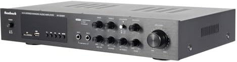 Amplificatore HiFi professionale per impianti stereo: amplificatore di alta qualità, durevole 4-16 ohm con riproduzione musicale senza fili, alloggiamento in metallo nero, per una qualità del suono e