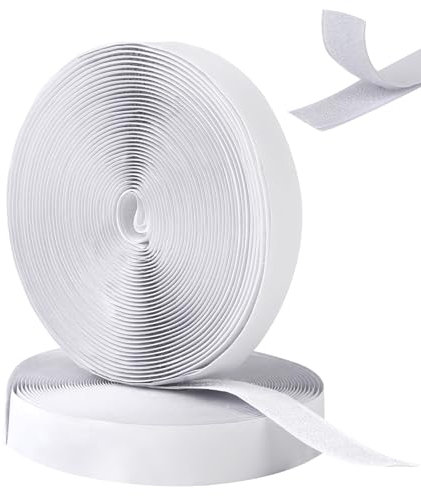 belcro adhesivo doble cara fuerte, 20mm de Ancho, 8 Metros, cinta mosquitera adhesiva - Hecho de Materiales Duraderos, cinta adhesiva mosquiter para Mosquitera.