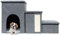 Intirilife Faltbare Hundetreppe mit 3 Stufen in Grau -72x32,5x43 cm- Haustiertreppe mit Stauraum -Katzentreppe Kratzmatte Höhle- Aufbewahrungsboxen, Treppe für kleine Hunden für Sofa Bett Couch
