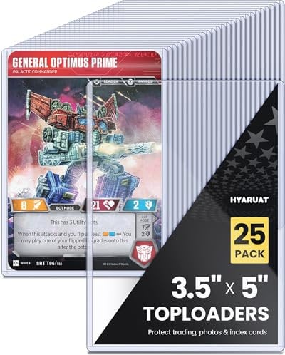 HYARUAT 3.5x5 Toploader - Semi-Rigid Plastic Sleeves, Clear Protectors for Transformer Characters, Oversized MTG & TCG Trading Cards (25-Pack)