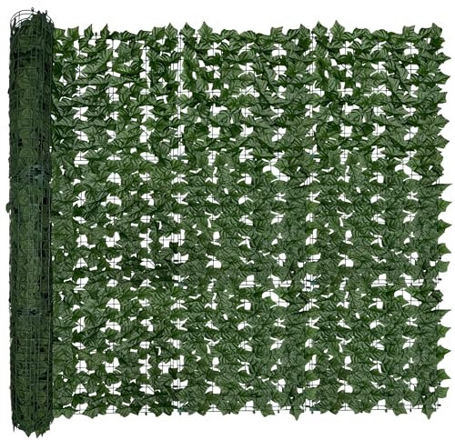 DOPGIB Artificial Ivy Privacy Fence Screen,128 by 60 (53.5 SQFT) UV-Anti Faux Hedge Fence and Fake Ivy Vine Leaf Wall Panels for Indoor&Outdoor Green Backdrop, Garden Greenery Decor
