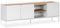 HOMN LIVING Mobile TV Curva con 3 ante, bianco, 160 cm (larghezza) 40 cm (profondità) 55 cm (altezza)