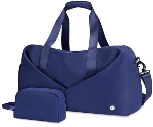Ceneda Sporttaschen Klassische mit Schuhfach und Nassfach Tragbare Übernachtungs Wochenendtasche Reisetasche Yoga Tasche für Damen und Herren Gym Bag (Marineblau)