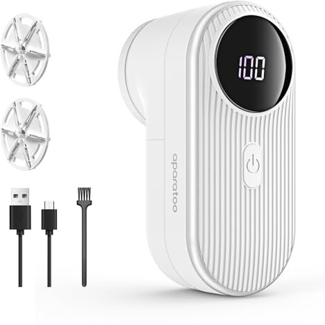Rasoir Anti Bouloche, Anti Bouloche à 3 Vitesses, 5 W Rasoir Bouloche Rechargeable avec écran LED, Rasoir à Pull pour vêtements, Pulls, Meubles, Laine, Tapis