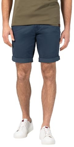 Timezone Herren Chino Shorts Slim JANNOTZ Short Mid Waist Slim Fit W29-W38, Größe:W 32, Farbe:1215-30057 Washed Indigo Blue