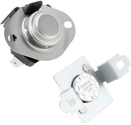 eMagTech Kit de 2 termostatos de corte térmico para secadora 280148 8557403 8318314 compatible con Whirlpool WED7300XW WED7400XW MED5500FW2