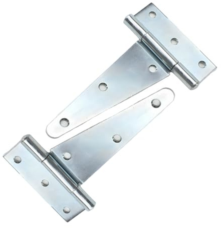 DOMIRA T Hinges Silver Galvanized Steel – Heavy Duty T-Hinge for Shed, Gate, Door, Garage, Fence, Barn – Rust Resistant Outdoor (Galvanizing, 150mm (6))