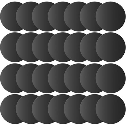 Aenienoe Metallplatte für Magnet Metallplättchen Schwarz Selbstklebend Metallplatte zum kleben Set Magnet für Handyhülle Rund Dünn Magnetaufkleber Stark Kleber Schwarz 28 Stück