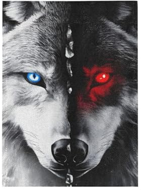 Bannerfahnen Wolf Mit Roten Und Blauen Augen Garten Fahnen Lustige Verblassen Beständig Hof Flaggen, Für Bauernhaus, Veranda, Feiertage, 30x45cm