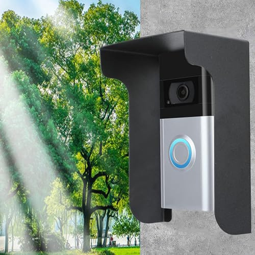 Depisuta Doorbell Rain Cover, Weatherproof Steel Doorbell Cover with Anti Glare Sun Shade Protection for Blink, for Nest, for Arlo Video Doorbells, 5.9x3.93x2.55inch