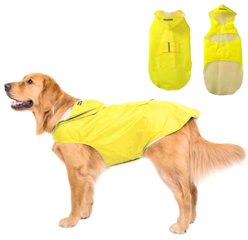 Sikweny Manteaux Imperméables pour Chiens Manteau Pluie Chien Pluie et Coupe Vent Capuche Réfléchissan avec Capuchon Aéré Bandes Réfléchissantes Ultraléger pour Chiots Petite Moyenne Grande Taille
