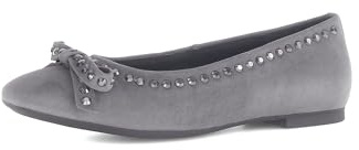 Gabor Damen Klassische Ballerinas, Frauen Ballerinas,Ballett-Schuhe,Ballet-Flats,flach,Ballerinen,Pumps,Halbschuhe,Slipper,Smoke,39 EU / 6 UK