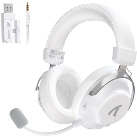 ATTACK SHARK L50PRO Gaming Headset, 3-Mode 2.4G Wireless/Bluetooth/3.5mm Wired Headphones, 20ms Low Latency, Detachable Noise Cancelling Mic, 53mm Driver, 7.1 Surround Sound for PC PS5 Switch Laptop
