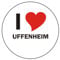 INDIGOS UG Aufkleber - Sticker - Autoaufkleber - I Love Uffenheim - 8 cm Durchmesser rund - JDM - Die Cut - OEM - Auto - Heckscheibe - aussenklebend, rund, Auto LKW Truck Stadt