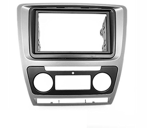carav 11-258 Doppel DIN Autoradio Radioblende DVD Dash Installation Kit für Octavia 2008–2013 (Auto Klimaanlage) grau Faszie mit 173 * 98 mm und 178 * 100 mm