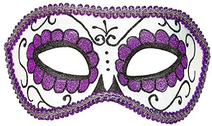 W WIDMANN MILANO Party Fashion - Masque Dia de Los Muertos, masque pour les yeux, Day of the Dead, Mexique, Mardi gras, Halloween
